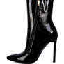 Mania Patent Pu High Heeled Ankle Boot