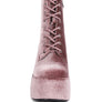 ASHCAN Red High Platform Velvet Ankle Boots