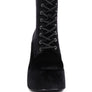 ASHCAN Red High Platform Velvet Ankle Boots