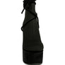 After Pay High Heeled Velvet Knitted Boot