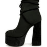 After Pay High Heeled Velvet Knitted Boot