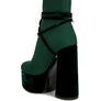 After Pay High Heeled Velvet Knitted Boot