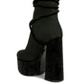 After Pay High Heeled Velvet Knitted Boot