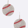 Rhinestone Baseball Pillow Earrings