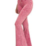 Acid Wash High Waist Raw Edge Hem pants