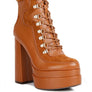 Beamer Faux Leather High Heeled Ankle Boots