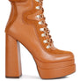 Beamer Faux Leather High Heeled Ankle Boots