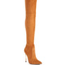 Jaynetts Stretch Suede Micro High Knee Boots