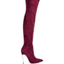 Jaynetts Stretch Suede Micro High Knee Boots