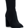 Ankle Lycra Block Heeled Boots