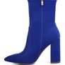 Ankle Lycra Block Heeled Boots