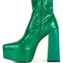 Whippers Patent Pu High Platform Ankle Boots