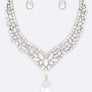 Crystal Statement Red Necklace Set