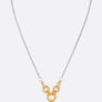 2 Tone Designed Square Pendant Necklace