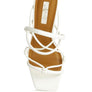 Two Strings Slingback Mid Heel Block Sandals