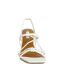 Two Strings Slingback Mid Heel Block Sandals