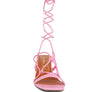 Provoked Lace Up Block Heeled Sandal