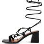 Provoked Lace Up Block Heeled Sandal
