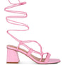 Provoked Lace Up Block Heeled Sandal