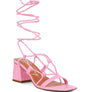 Provoked Lace Up Block Heeled Sandal