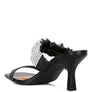 Cherry Blossom Diamante Ruched Strap Sandals