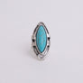 Western Style Turquoise Marquise Cut Ring