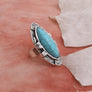 Western Style Turquoise Marquise Cut Ring