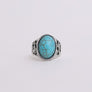 Oval Cut Adjustable Turquoise Ring - Boho Style