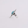 Western Silver Adjustable Turquoise Statement Ring