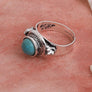 Adjustable Silver Turquoise Ring - Vintage Charm