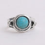 Adjustable Silver Turquoise Ring - Vintage Charm