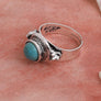 Adjustable Silver Turquoise Ring - Vintage Charm