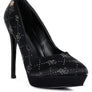BALLARD Monogram Satin Stiletto Pumps