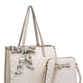 2In1 Quilted Tote Bag with Ribbon Scarf Set 716545