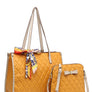 2In1 Quilted Tote Bag with Ribbon Scarf Set 716545