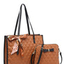 2In1 Quilted Tote Bag with Ribbon Scarf Set 716545