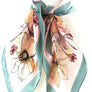 Floral Real Silky Feel Square Scarf
