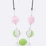 Mix Media Resin Disk Layer Long Necklace Set