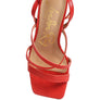 SERLING Open Square Toe Spool Heel Sandals