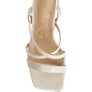 SERLING Open Square Toe Spool Heel Sandals