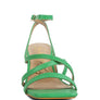 SERLING Open Square Toe Spool Heel Sandals