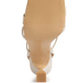 SERLING Open Square Toe Spool Heel Sandals