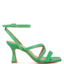 SERLING Open Square Toe Spool Heel Sandals