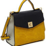 Colorblock Twist Lock Flap Satchel