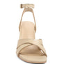 Heeri Metallic Lined Slim Block Heel Sandals