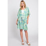 DIONA J FRONT ROPE FLOWER PRINT KIMONO ONE SIZE COLOR YELLOW