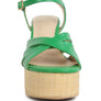 De-Vil Crisscross Straps Slim Block Heel Sandals