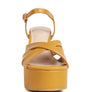 De-Vil Crisscross Straps Slim Block Heel Sandals