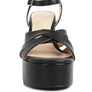De-Vil Crisscross Straps Slim Block Heel Sandals
