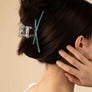 X SHAPE CLEAR HAIR CLAW CLIP WITH ENAMEL COLORS